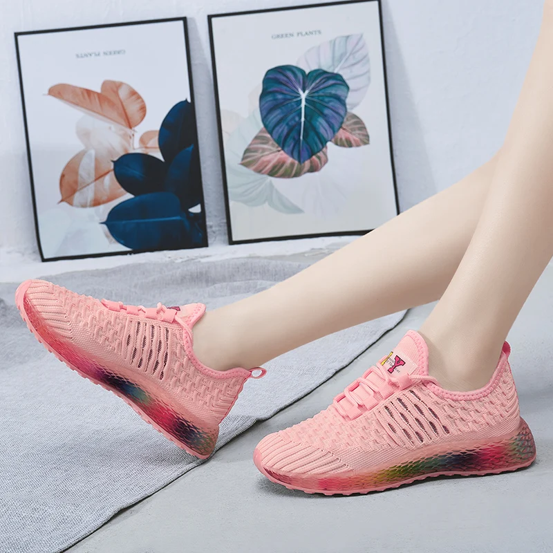 

2019 Women Sneakers Platform Jelly Shoes Lace Up Black Pink Off White Tennis Trainers Female Dad Shoes Size 35-40