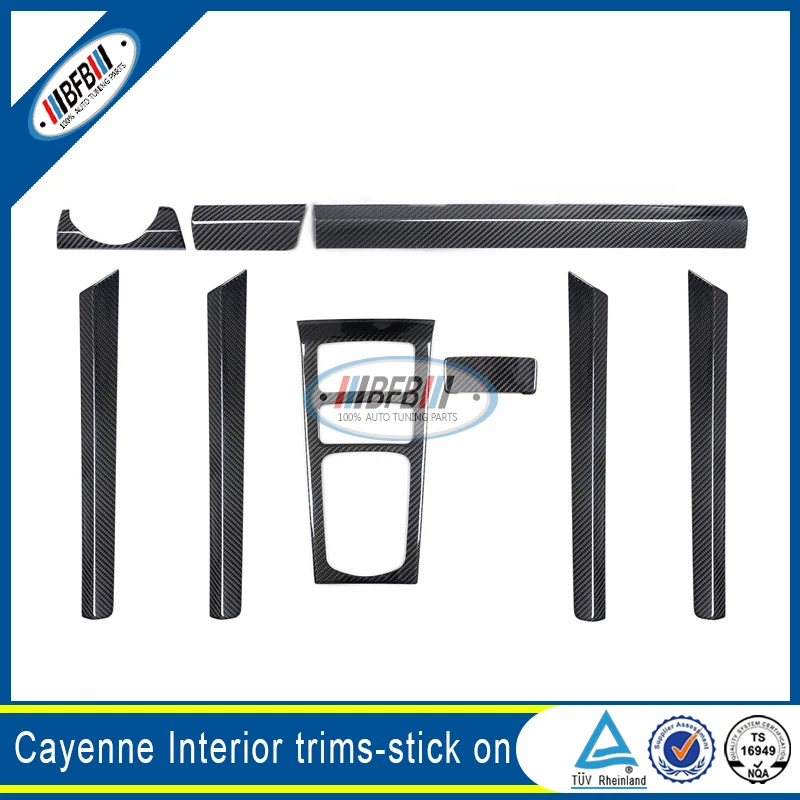 

Auto Interior Accessories Carbon Fiber Trims For Cayenne 2014+ 9pcs