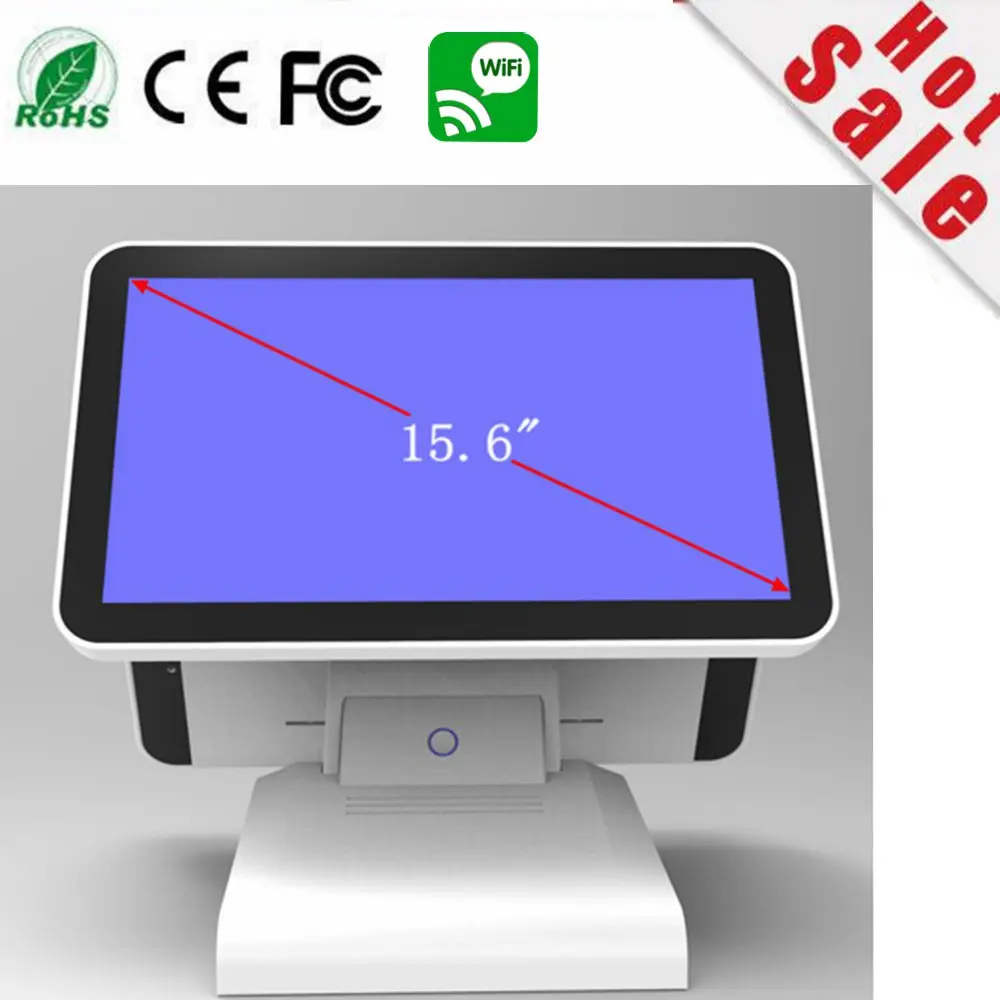 

Stock I7 White Factory Price 15.6 Inch Double Screen All In One Capacitive Touch Pos Terminal With Msr Card Reader