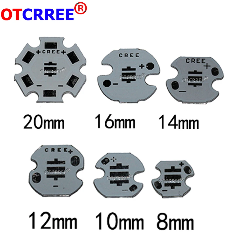 

Cree XPE XP-E /XTE XT-E/XPG XP-G 3535 LED PCB Aluminum board Heat Sink Base Plate PCB Board 20/16/14/12/8mm For DIY Light