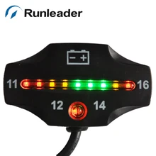 20 шт./лот) runleader LED Батарея Gauge вольтметр Индикатор 12 В для utv мотоциклов ATV Трактор погрузчик