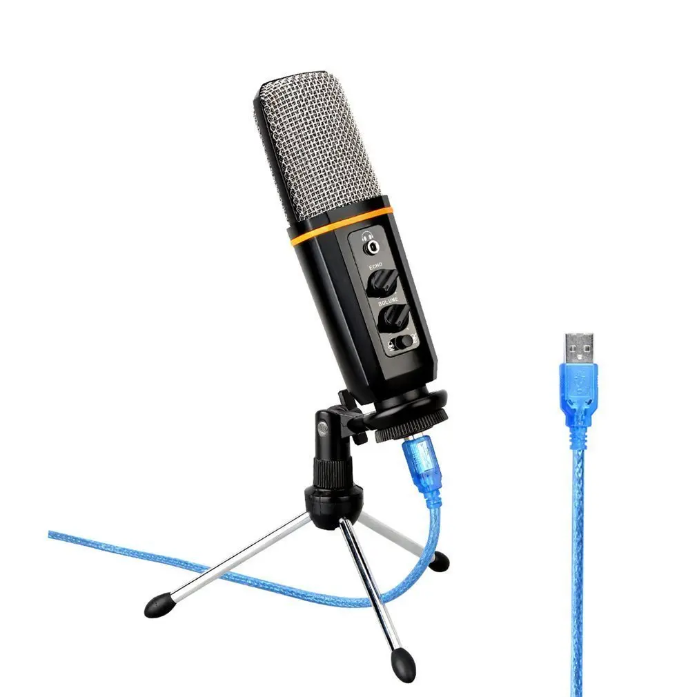 USB Podcast Microphone With Headphone Monitoring Echo Volume Control