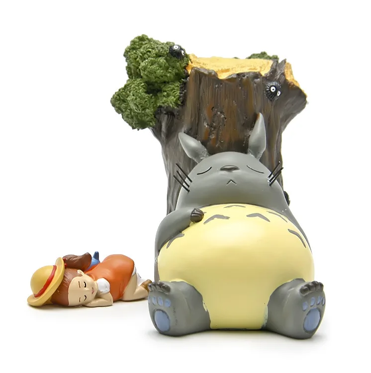 Kawaii Big Totoro figuren набор игрушек 2016 новинка мой сосед синий Тоторо спящий по дереву