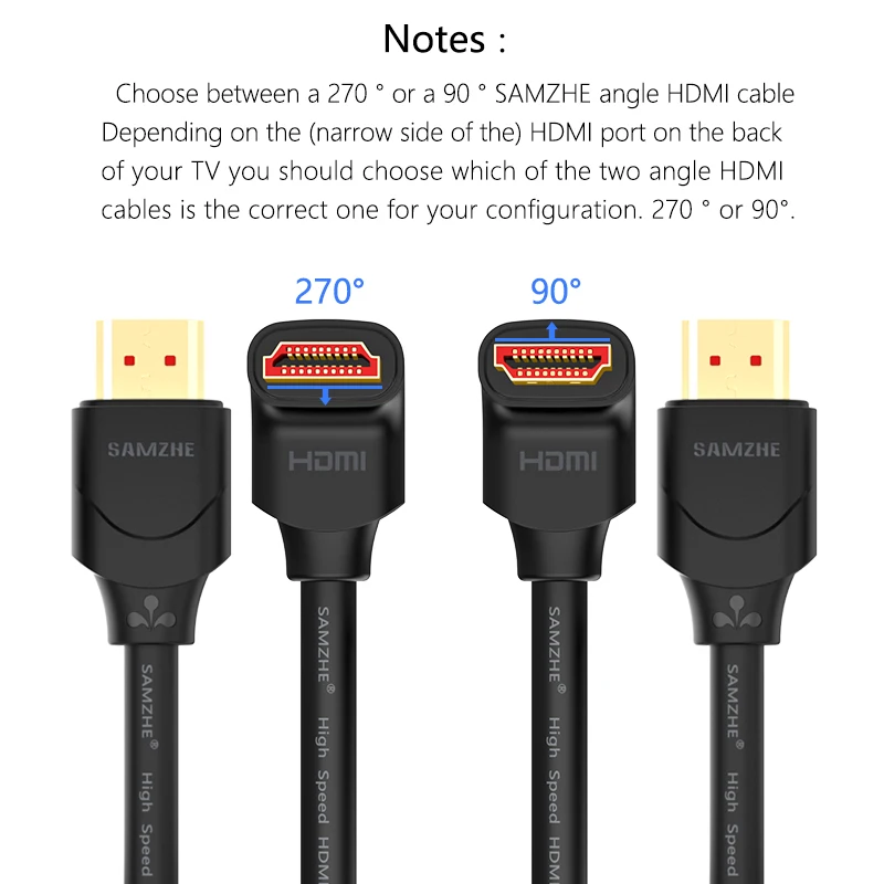 SAMZHE 90 درجة زاوية HDMI 2.0 كابل HDMI إلى HDMI فيديو كابو 4 K * 2 K 60 hz 3D 1 M 1.5 M 2 M 3 M 5 M ل HD التلفزيون PS4 العارض الكمبيوتر