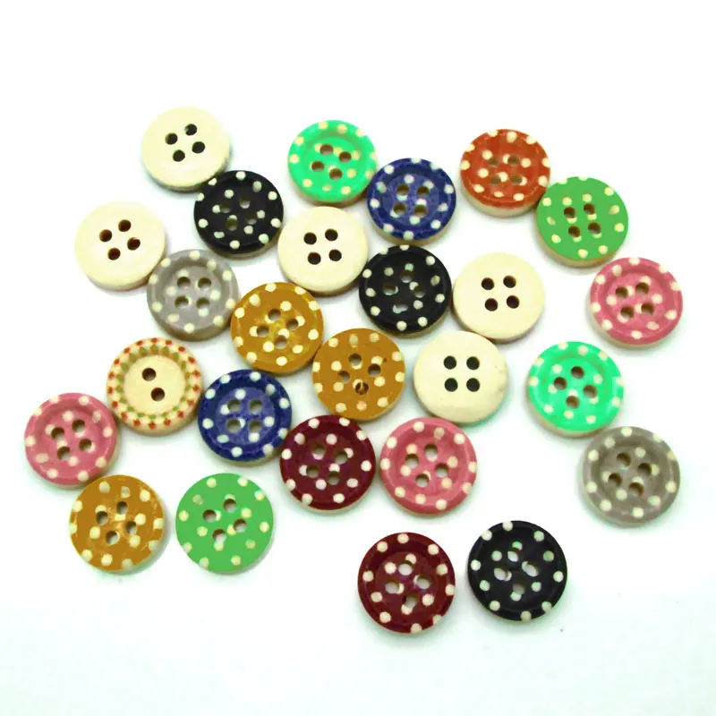 

50pc 12mm Mixed Round Flower Sewing Wooden Buttons For Clothes Crafts Scrapbooking DIY Fabric Needlework Accessories