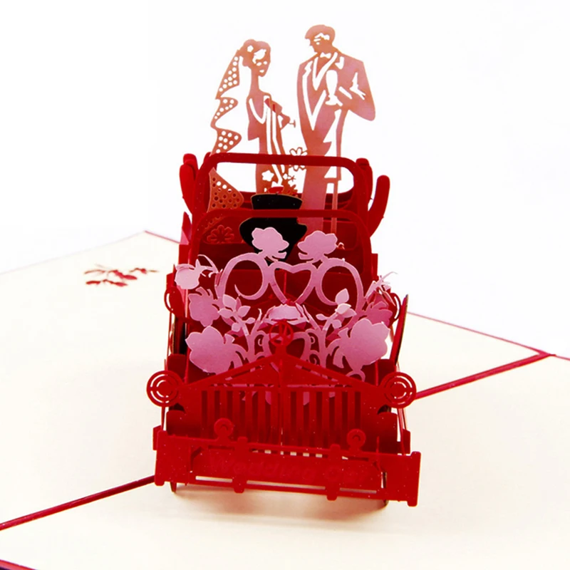  3D Pop Up Vintage Car Greeting Card Wedding Valentine Birthday Invitation -Y102 - 32798594549