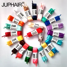 JUP 3 Pair 120cm Womens Girl Fashion Colorful Silk Ribbon Flat Shoelaces Sneaker Sports Shoes Fantastic Shoelace Laces Wholesale
