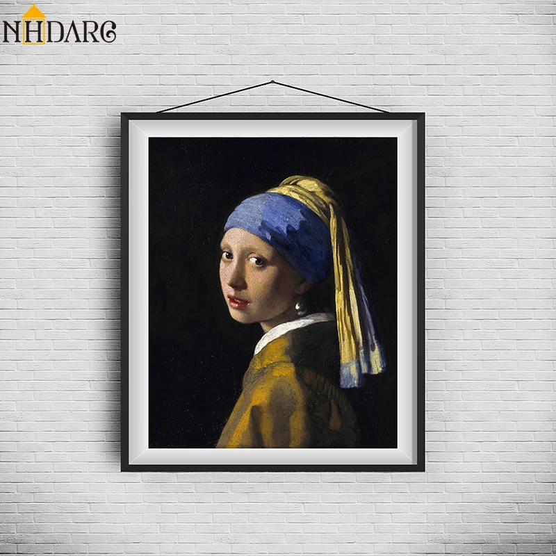 Девушка с жемчугом серьги от Johannes Vermeer стены искусства холст плакат и печать