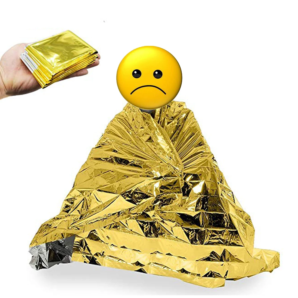Folding Emergency Blanket 210cm*130cm/210cm*140cm/210*160cm Silver/Gold Survival Rescue Shelter Outdoor Camping Keep Warm