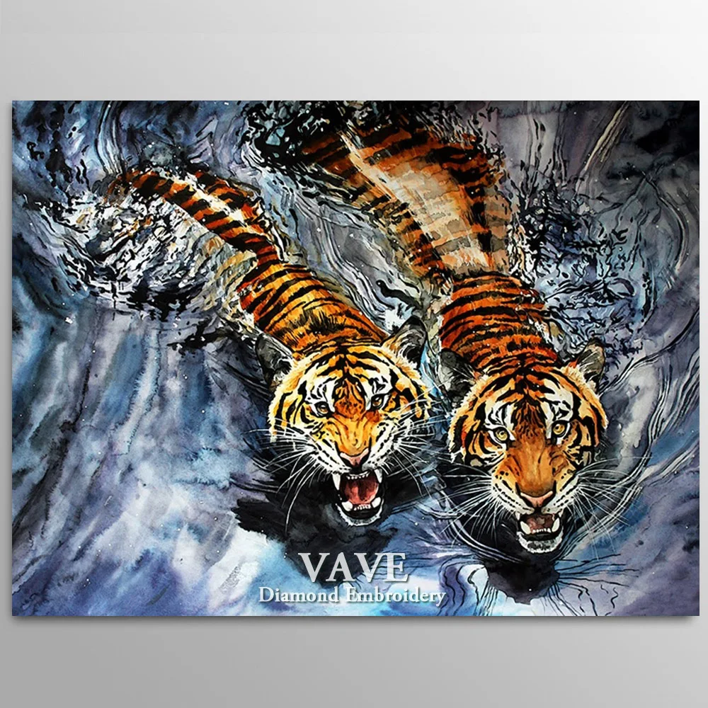 

VAVE Diamond Painting Cross Stitch Oil Tiger Full Square Picture of Rhinestone 5D DIY Diamond Mosaic Kit Diamond Embroidery Sale