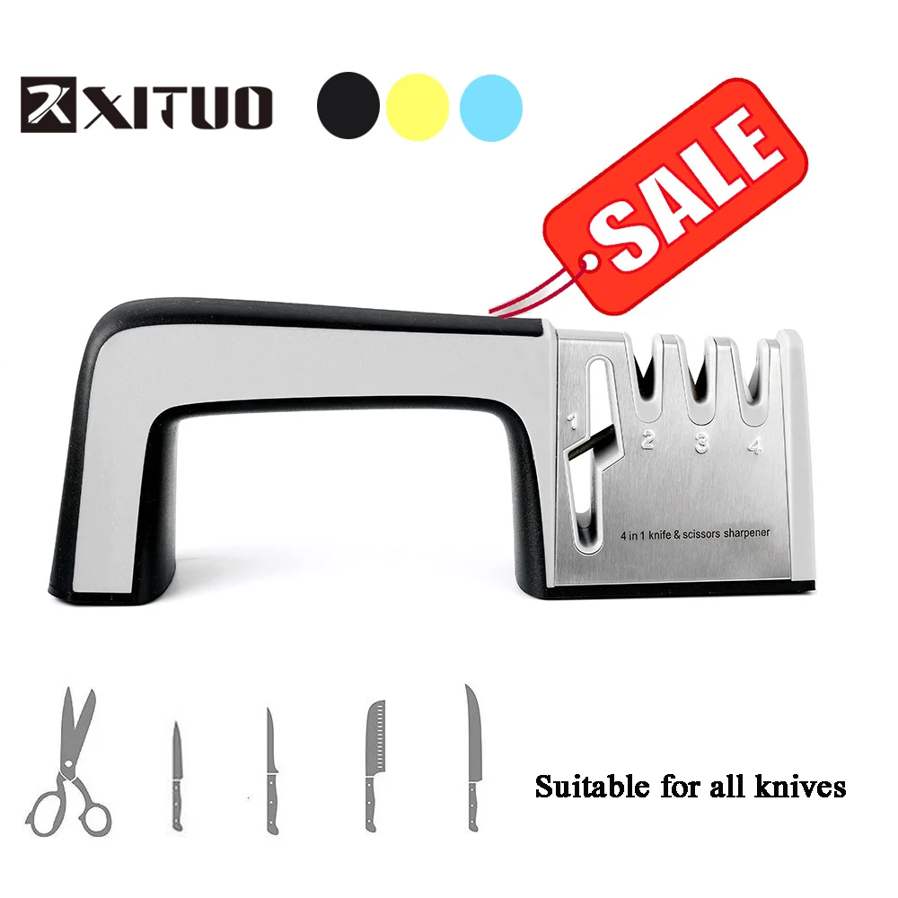 

(4 Hole)Multifunctional Knife Sharpener Diamond Tungsten steel Ceramic Knife Sharpener Kitchen Sharpening Tool Stone Household