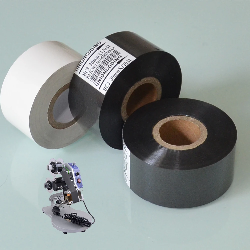 Черный Ширина с фокусным расстоянием 25 мм длина 120 м Hot Code принтер фольги воздушные шары для пищевой промышленности