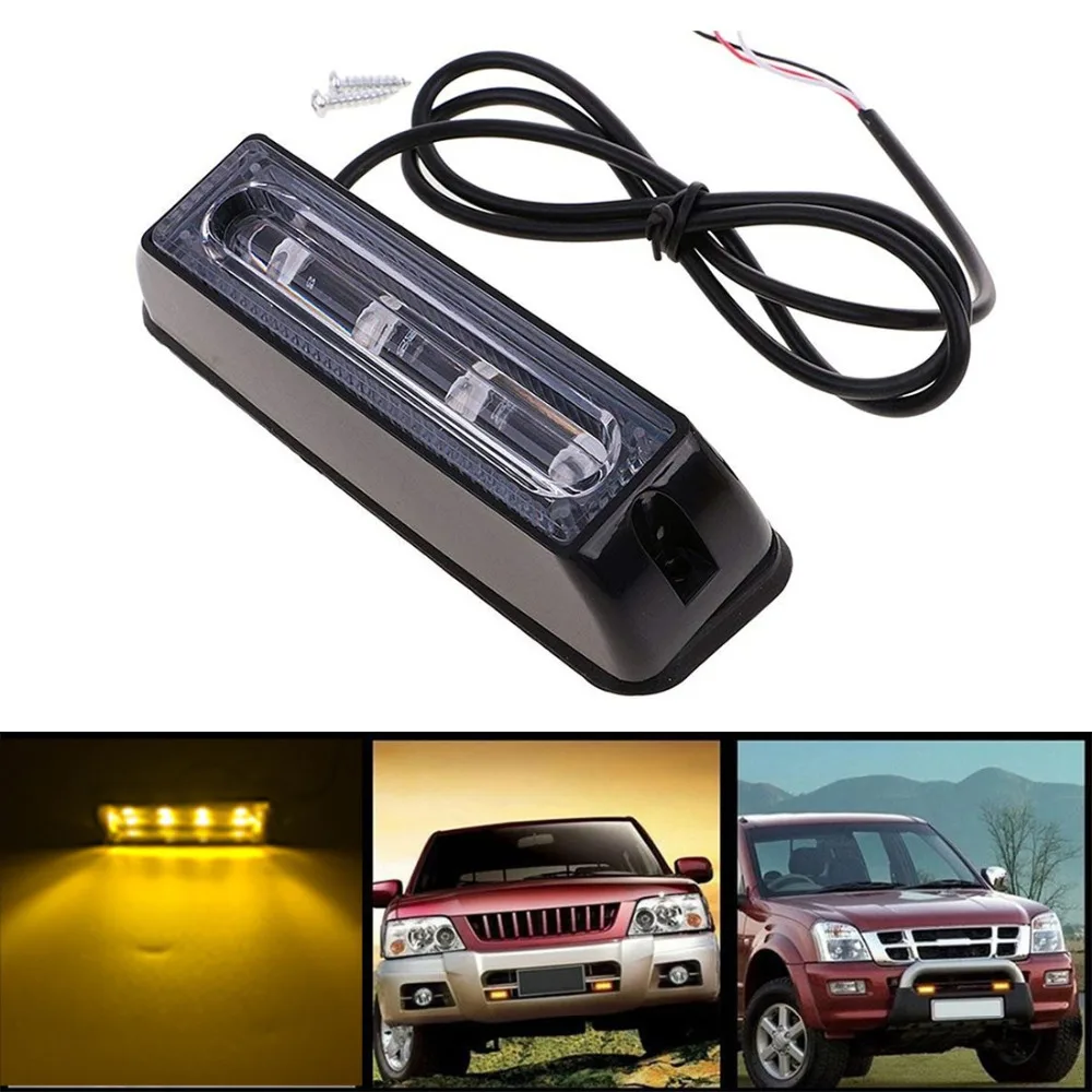 4 LED Водонепроницаемый аварийный стробоскоп для автомобиля маячок сигнальная