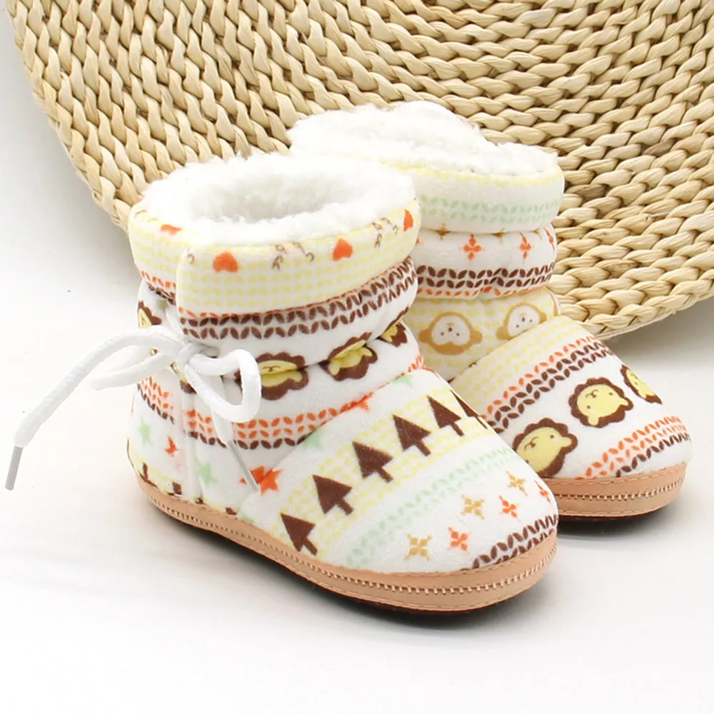 Обувь для малышей; обувь для новорожденных; сапоги на мягкой подошве с принтом; Теплая обувь; patucos recien nacido2.016 - Цвет: Хаки