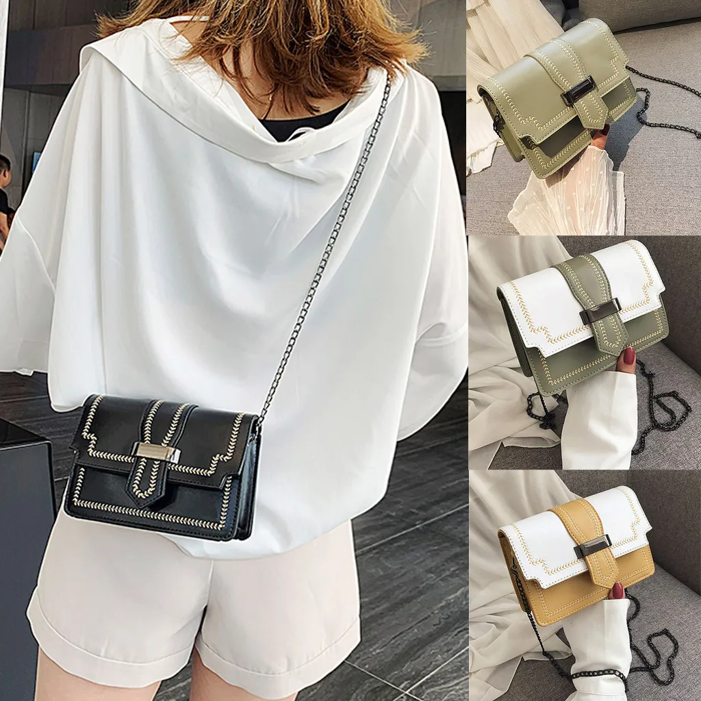 leather shoulder bag women Solid color Covered Leather Shoulder Bag Messenger Bag lady handbag famous#G3