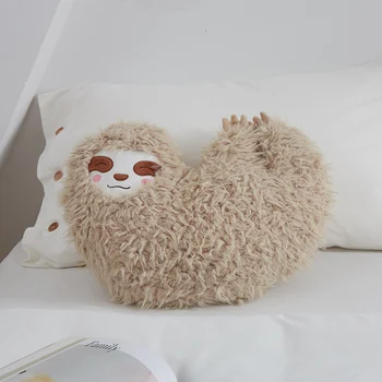 

Furry Sloth Cushion Stuffed Animal Plush Toy Gifts for Kids Home Sofa Decor XHC88