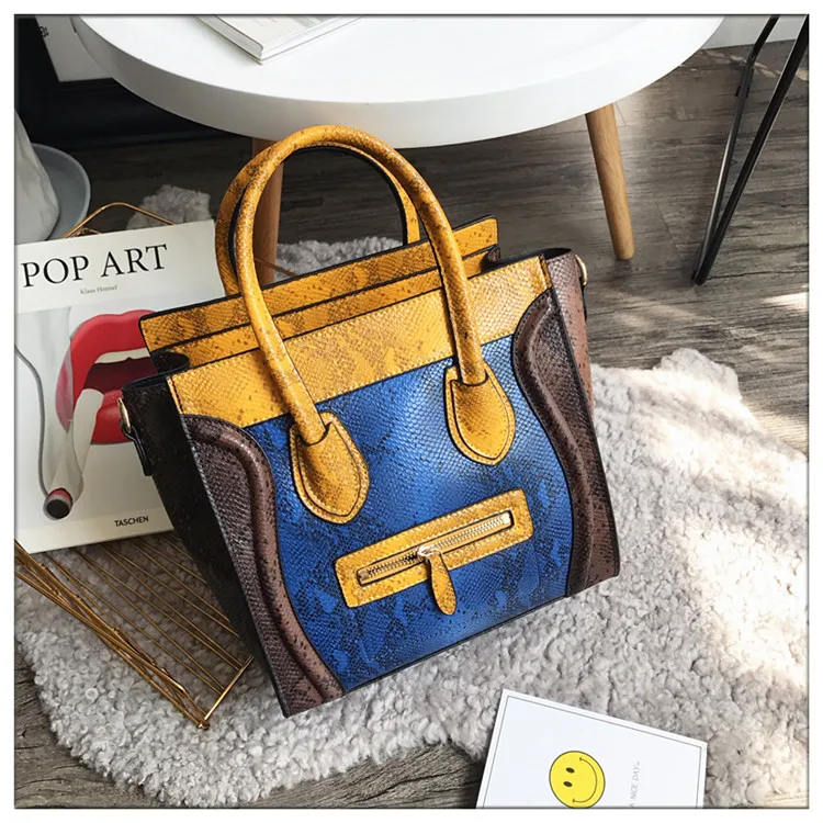 Leather Serpentine Handmade Luxury Patchwork Women Shoulder Bags Small Women Cross body bag snake skin women satchel bag (12)
