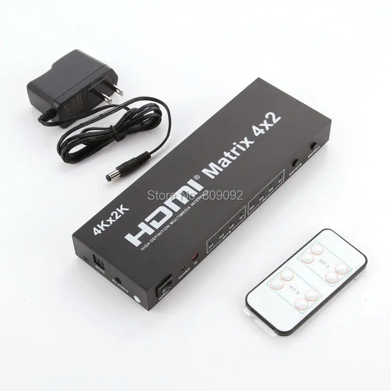 4x2 HDMI True Matrix Switch Splitter селектор дистанционного управления 3D/4k 1080P 4-in 2-out