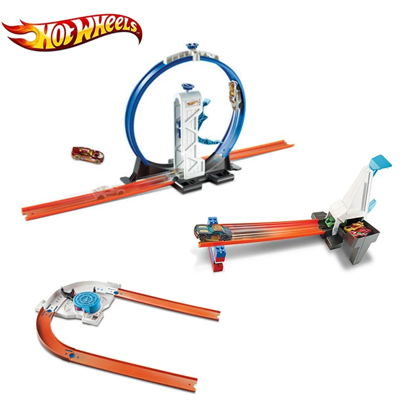 

Hot Wheels Track Builder Essential Track Pack and Car Assortment Play Set 3 Style Track Toy Creative Building DNH84 For Boy's