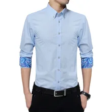 Новая весенняя рубашка мужская приталенная хлопковая рубашка с длинным рукавом Повседневная деловая рубашка с цветочным принтом плюс размер 5XL