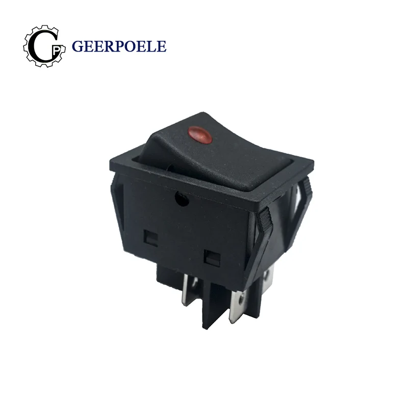 

KCD101 31*25mm Copper feet Lamp Light SPST 4 PIN Boat Rocker Switch SPST Snap-in on off switch Position 20A/250V Led