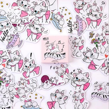 

45Pcs/Pack Sexy Teenage Girl Cat Boxed Diary Stickers Decoracion Scrapbooking Flakes DIY Office Stationery School Supplies