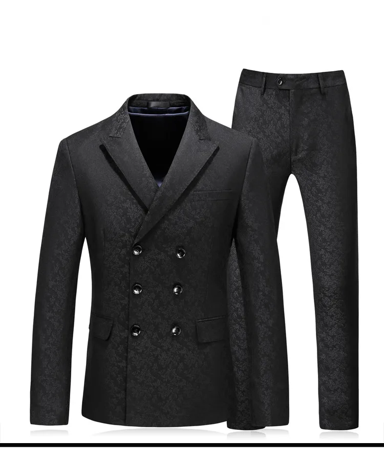 Slim Fit Plus Size Brand New 3 Pieces Mens Suits Classic Black Blazers PromWedding Suits For Men 4 3