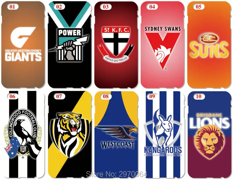 

AFL Football Team Cell Phone Case For iphone 4 4S 5 5S SE 5C 6 6S 7 Plus For iPod Touch 4 5 6 For Nokia Lumia 520 630 930 Cover