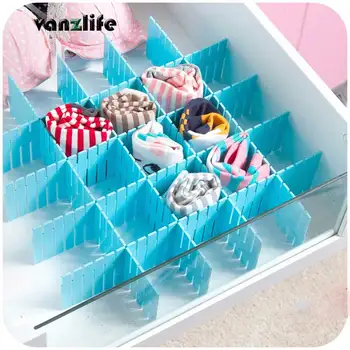 

Vanzlife DIY thickened storage partitions 4 slices drawer divider plate organizing partition storage box bra underwear organizer