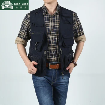 

High Quality Brand Outwear Military Mens Vest Waterproof Quick Dry Photographer Shooting Multi pockets Vest Waistcoat hombre