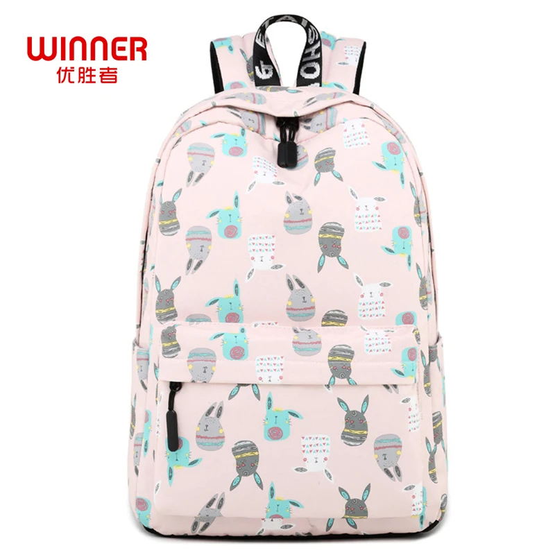 

Women Backpack Cartoon Rabbit Printing Female Laptop Waterproof Daily Bookbags For Teenage Girls Mochila 2019