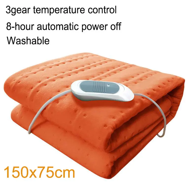 Моющаяся электрическая Одеяло двойной 220V с электрическим подогревом Одеяло коврик один-управление общежития Спальня ковер с подогревом - Цвет: 150x75cm Orange