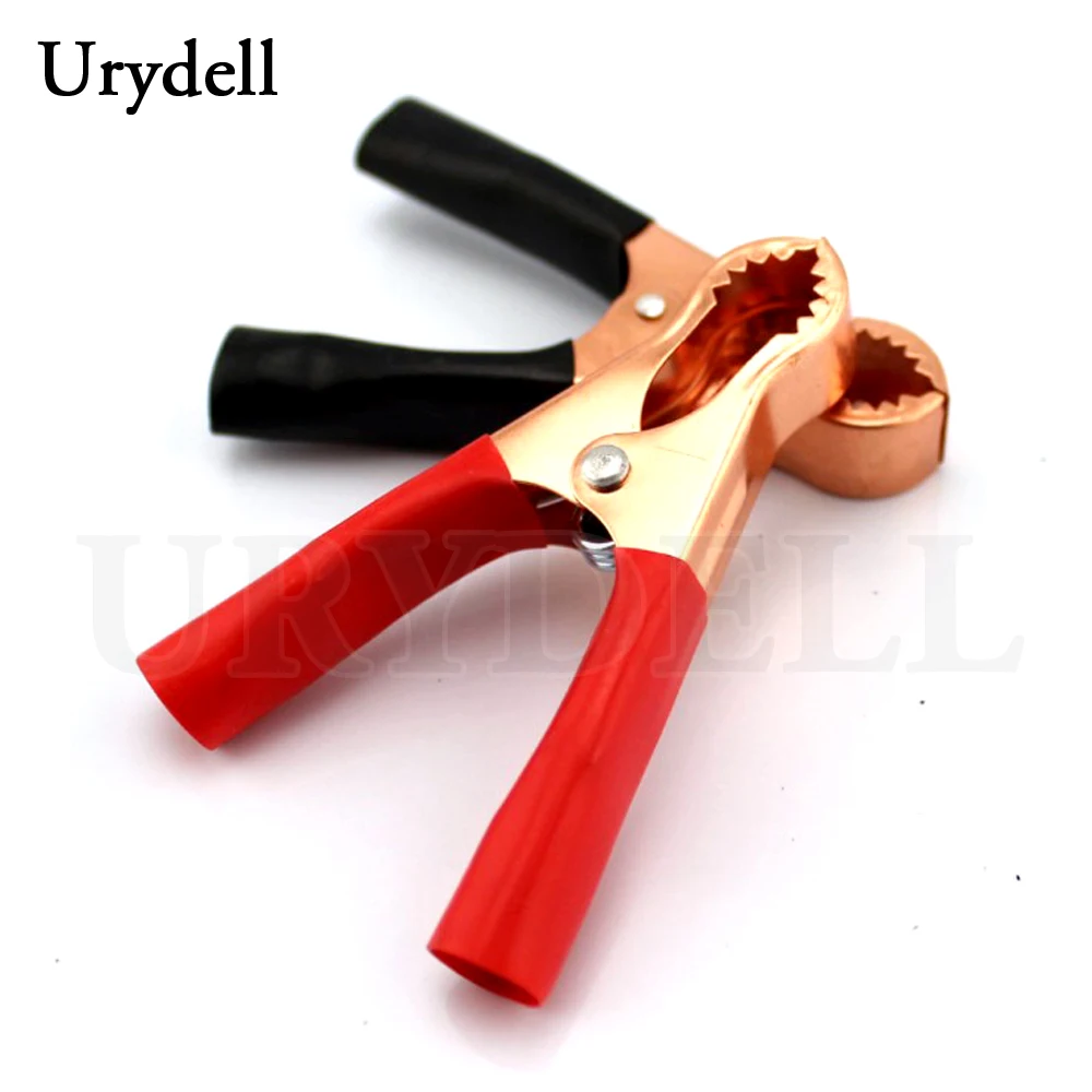 

2pcs 50A Red + Black 80mm Crocodile Car Caravan Van Battery Test Lead Clips Best Promotion Alligator Clips