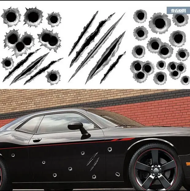 car styling Simulation bullet hole car stickers For Toyota RAV4 Corolla