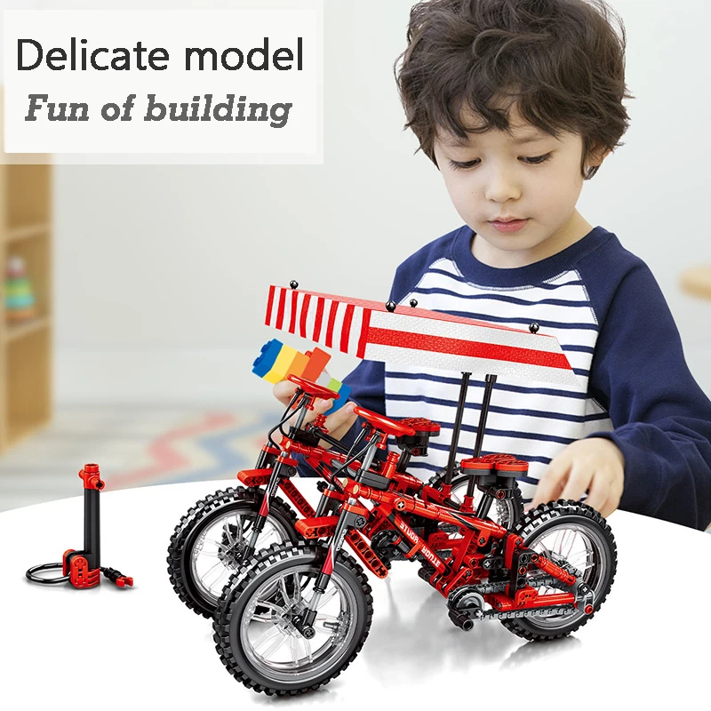 Technic Vehicle Bike Building Blocks Model Creator City Car Bricks Educational Toys For Children Comptible LegoINGlys Bicycle  (4)