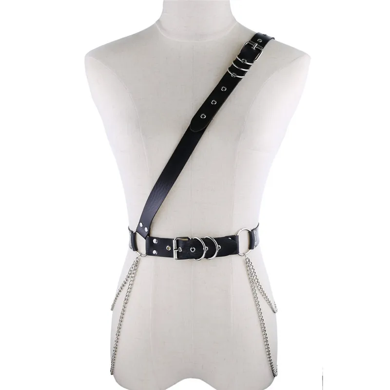 HATCYGGO цепной ремень для женщин кожаный ремень на плечо Дамский ремень панк бондаж для связывания утягивающий пояс с подтяжками Waisband ремень