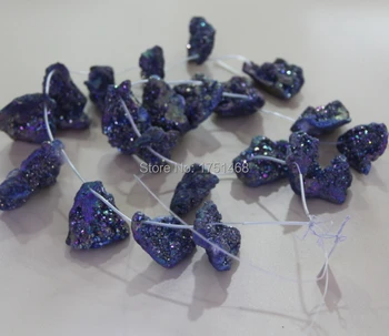 

10pcs/lot Druzy Druzy Crystal Geode Quartz Stone Pendant Neckace 30mm Rainbow Druzy Gems Necklace
