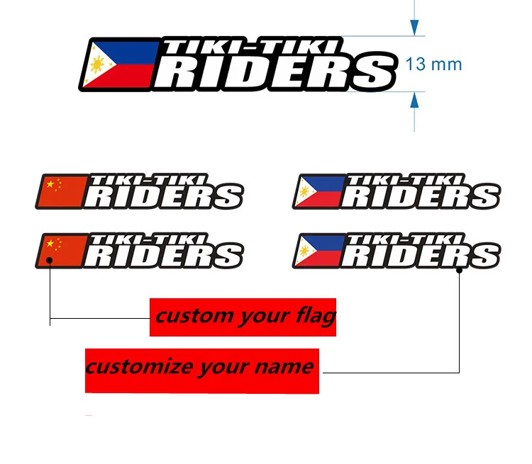 13mm Height Carbon Raod bicycle Stickers Frame Personal Name Flag Customize Decals Mountain bike