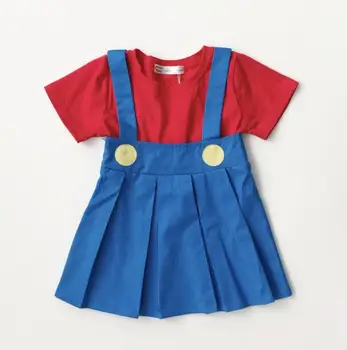 

7pcs/lot girls dress kids children clothing blue red short sleeve girl dress 1-7T sylvia 587447635597