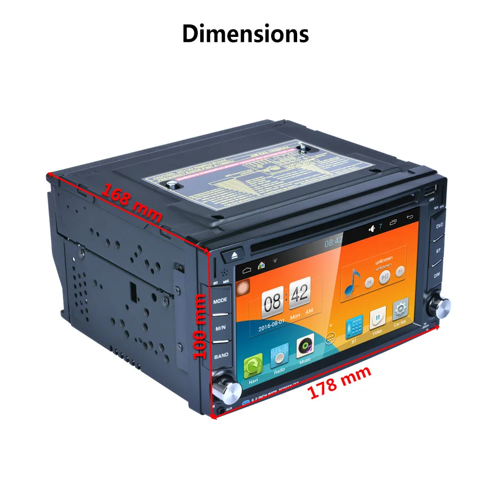 Perfect Android Wifi GPS Nav Car In Dash USB/SD/AUX/MP3/CD DVD Player 6.2" Double DIN FM 15