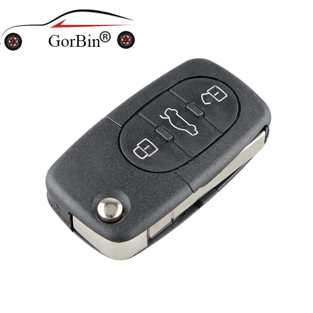GORBIN 3 кнопки Складной флип корпус автомобильного ключа дистанционного управления и лезвие HAA для Audi A2 A3 A4 A6 A8 TT CR2032 Fob пустой чехол