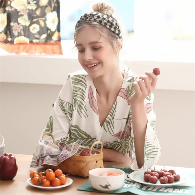 

Sweet Printing Pattern Women Pajama Set comfort cotton Sleepwear woman Long Sleeve Trousers Two pieces Suit pyjamas women