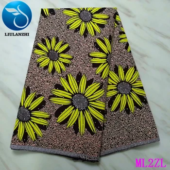 

LIULANZHI Prints Wax Fabric African Polyester Wax Flower Prints Sewing Fabric 2019 Nigerian Wax Cloth ML2ZL62
