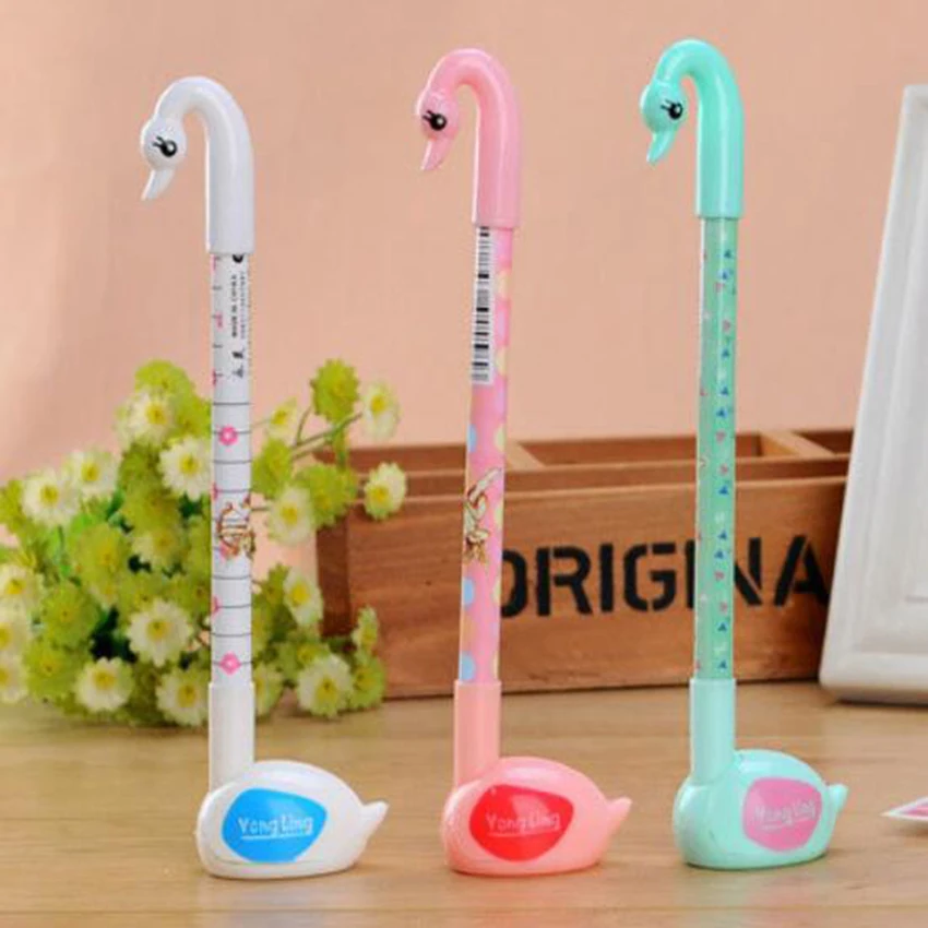 

1PC Cartoon Swan Gel Pens Pencil Black Ink 0.5mm Cute Gel Pen Student Office Supplies Writing Signing Pens Stationery