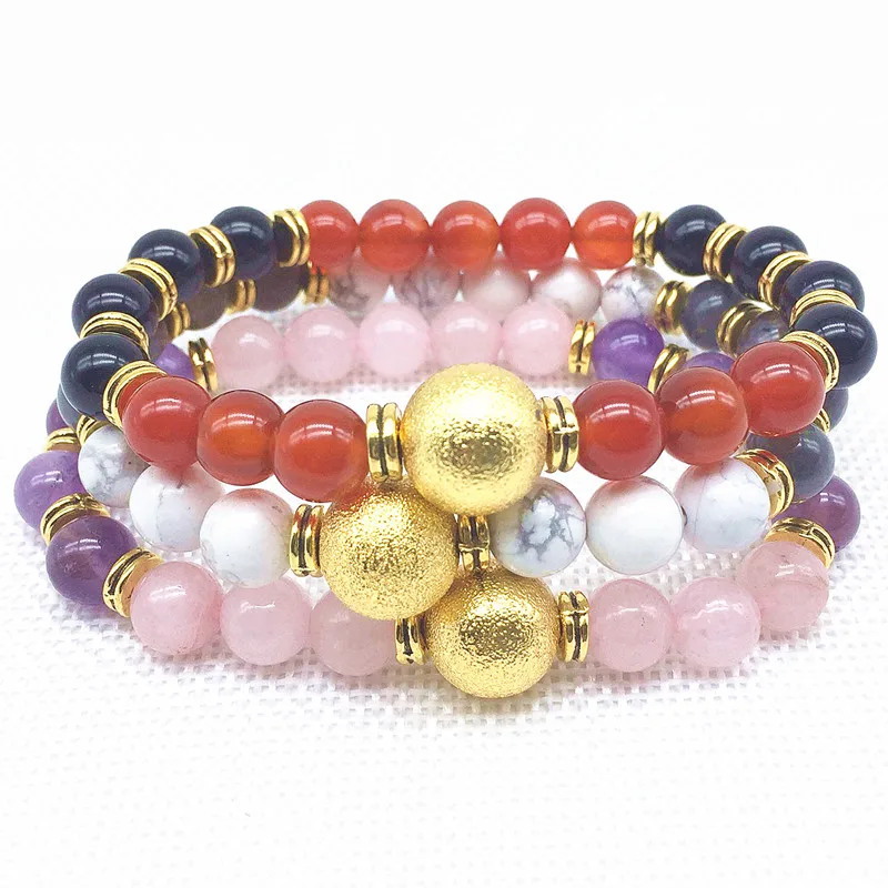 Beadztalk Природный Сердолик аметисты Круглые бусины 8 мм браслеты женский браслет Бижутерия Аксессуары для одежды