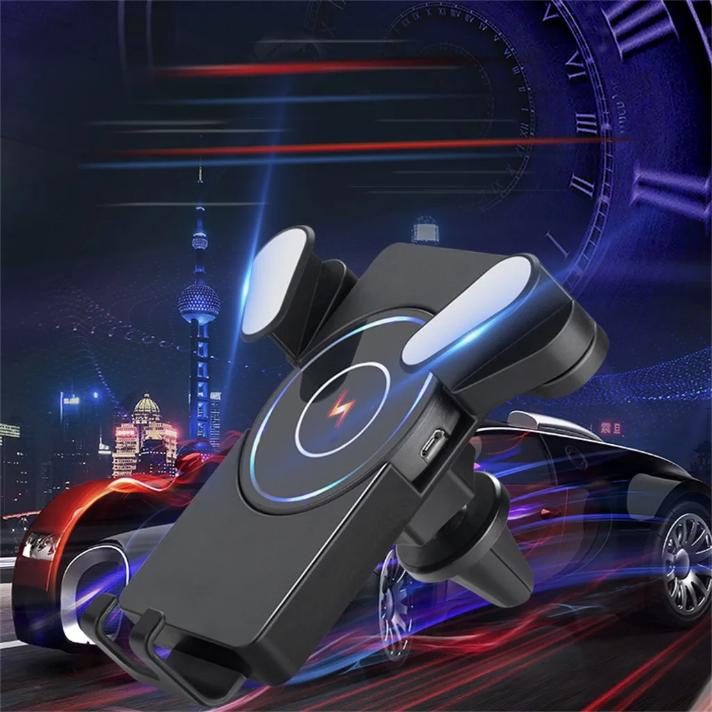 

Techhole Store Car Fast Charging Pad Wireless Charger Gravity Auto Lock Car Air Vent Holder for Samsung Galaxy S10