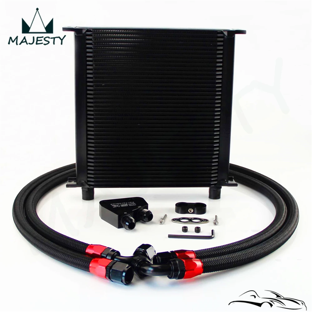 

40 Row Engine Oil Cooler + Male Sandwich Plate adapter Kit For LS1 LS2 LS3 LSX