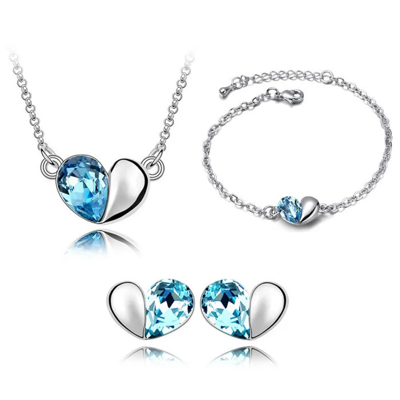 Strass Colliers Fashion Cristal Acrylique Géométrique Boucles D'oreilles Bijoux Set Cadeau 
