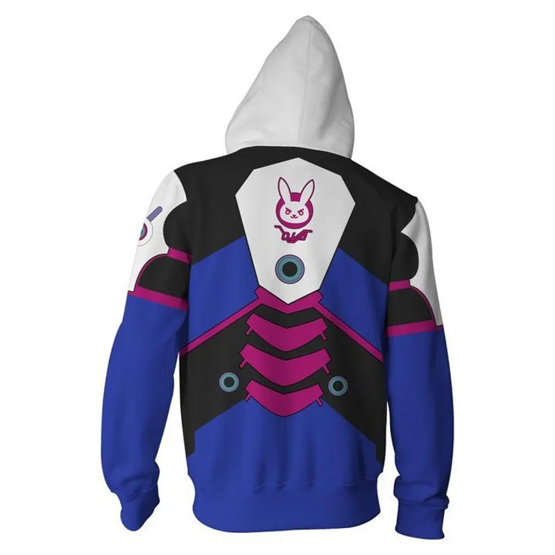 Толстовка с капюшоном OW D.VA Dva костюм для косплея 3D свитер мужчин и женщин куртка