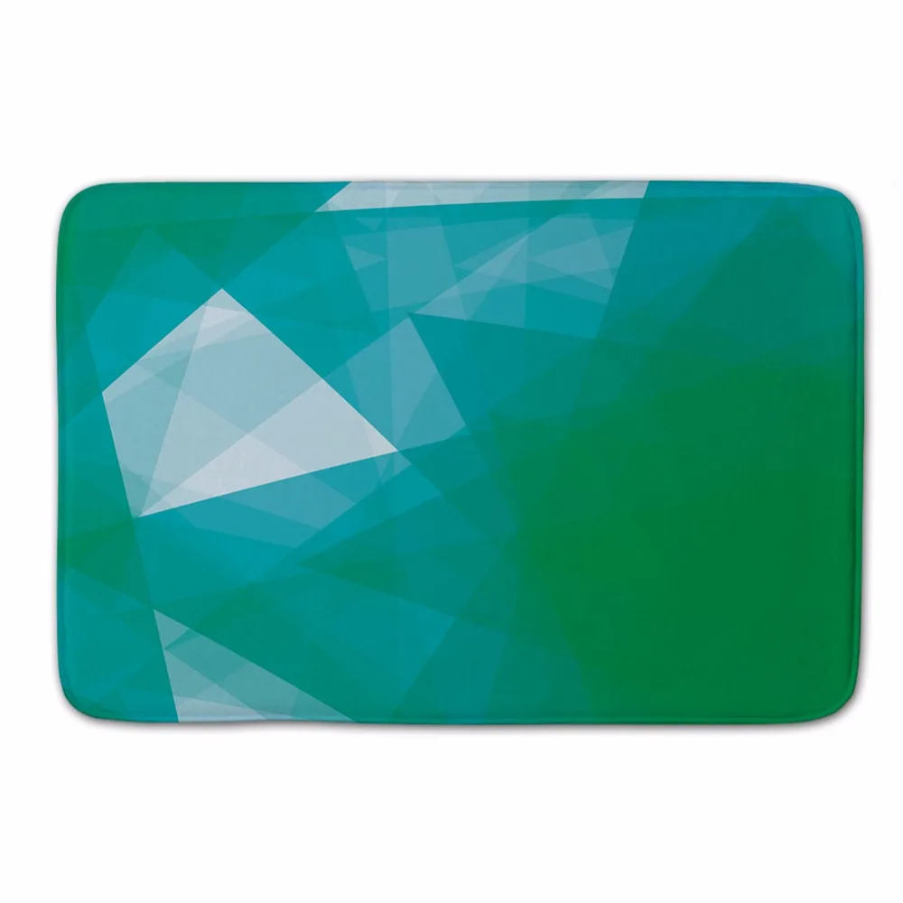 Geometric Doormat Outdoor,Green Door Mat for Entrance Door,Modern